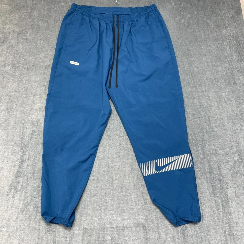 Nike Challenger Flash Woven Running Trousers Men's 34W Blue Drawstring Dri-FIT